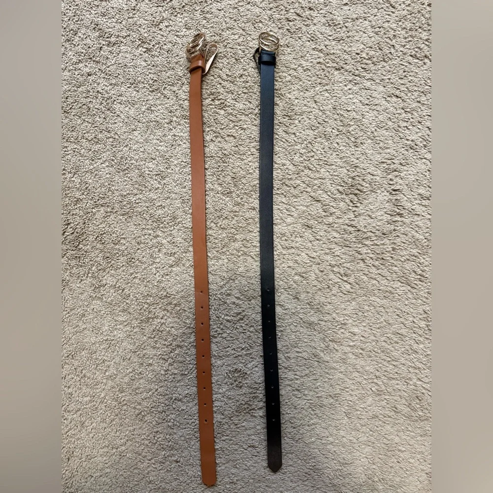 Classic Black and Brown Girls Leather Belts